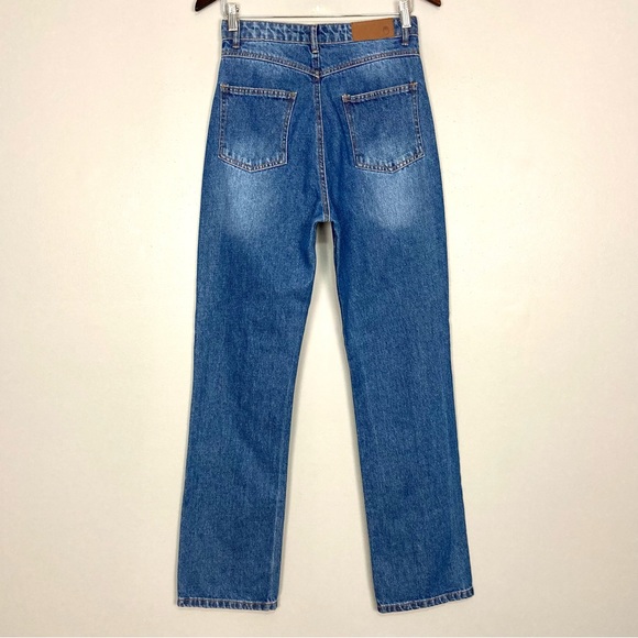 Nasty Gal Yoke Detail Straight Jeans Women’s Size 6 High Rise Western Retro Boho - Picture 4 of 8